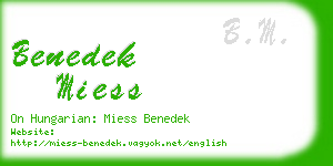 benedek miess business card